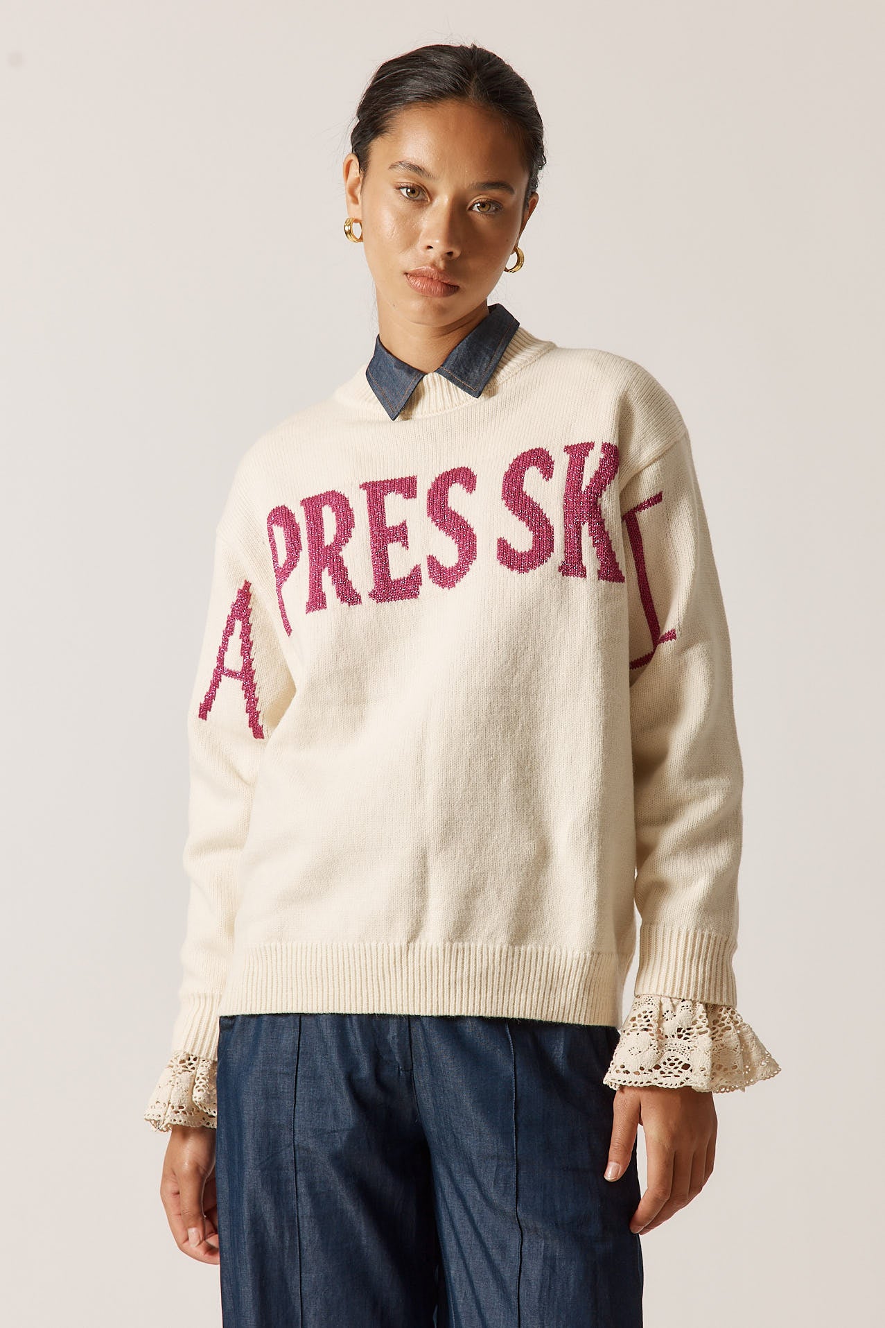 Rubyyaya Apres Ski Sweater Cream