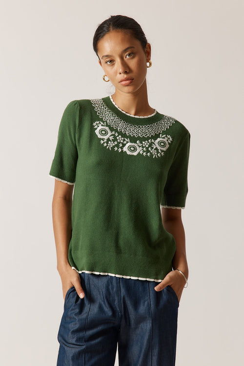 Rubyyaya Ariel Sweater Green