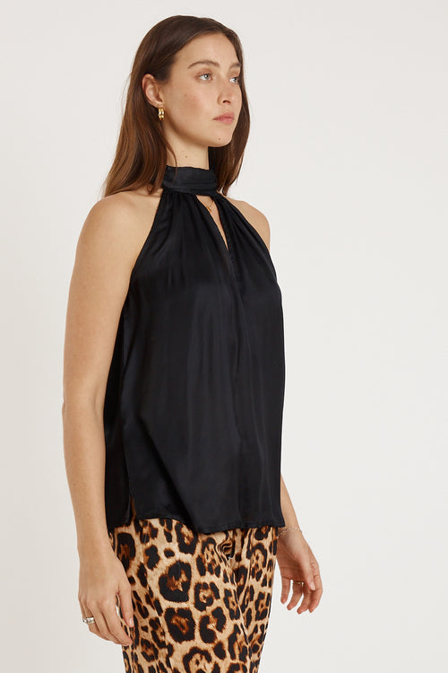 Rubyyaya Bienvenue Halter Top Black