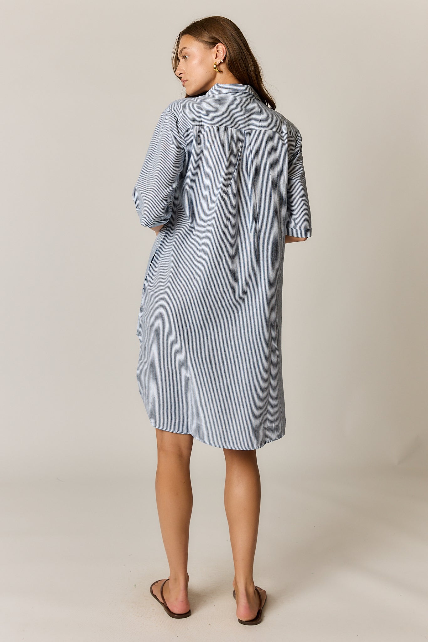 Rubyyaya Cornelli Dress Blue Stripe