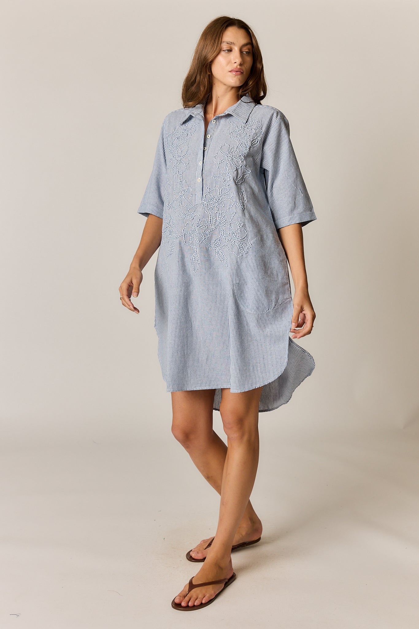 Rubyyaya Cornelli Dress Blue Stripe
