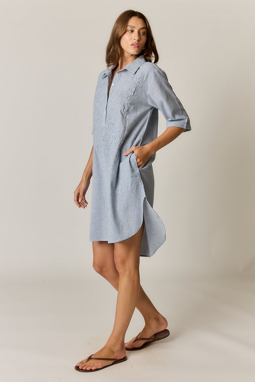 Rubyyaya Cornelli Dress Blue Stripe