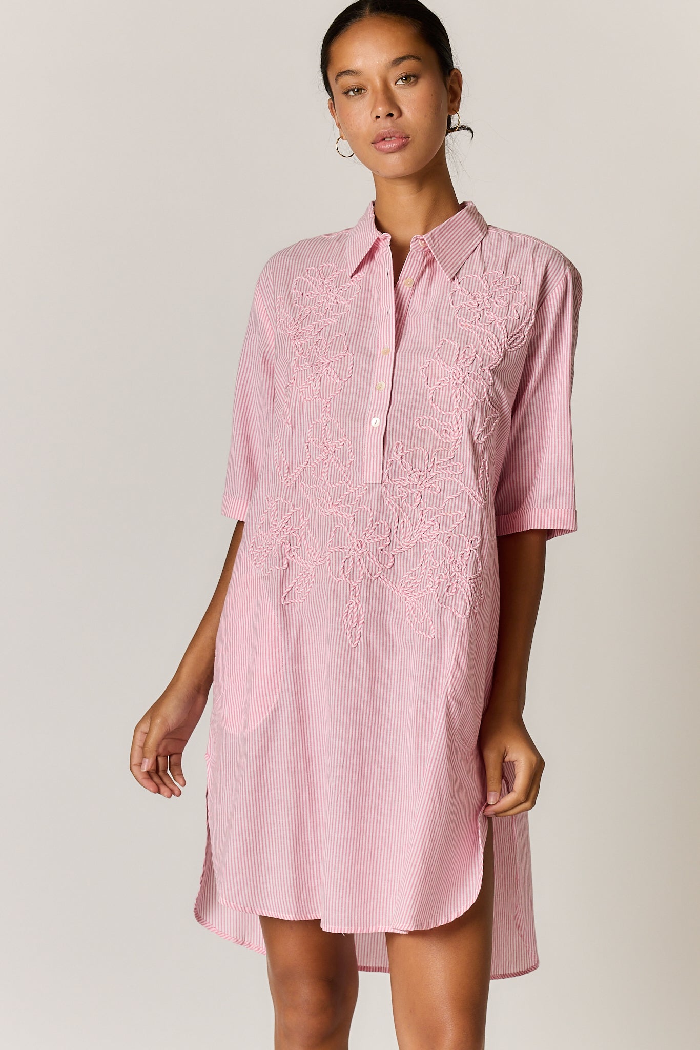Rubyyaya Cornelli Dress Pink Stripe