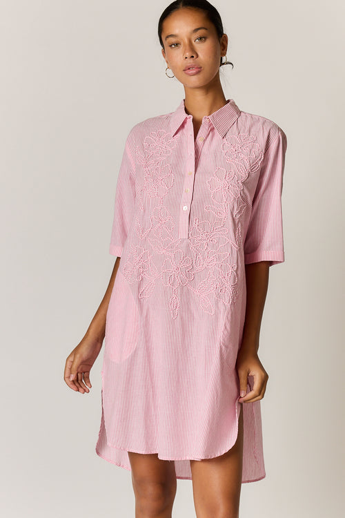 Rubyyaya Cornelli Dress Pink Stripe