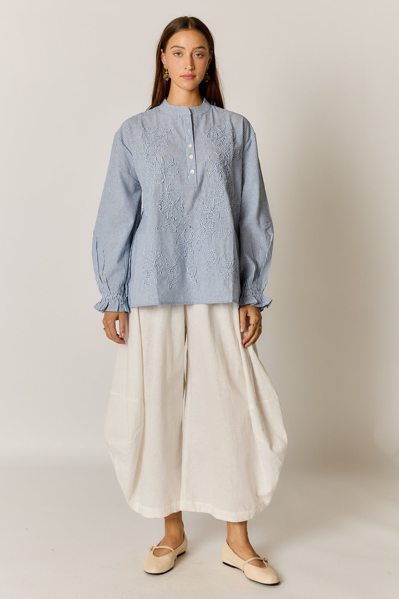 Rubyyaya Cornelli Shirt Stripe Blue