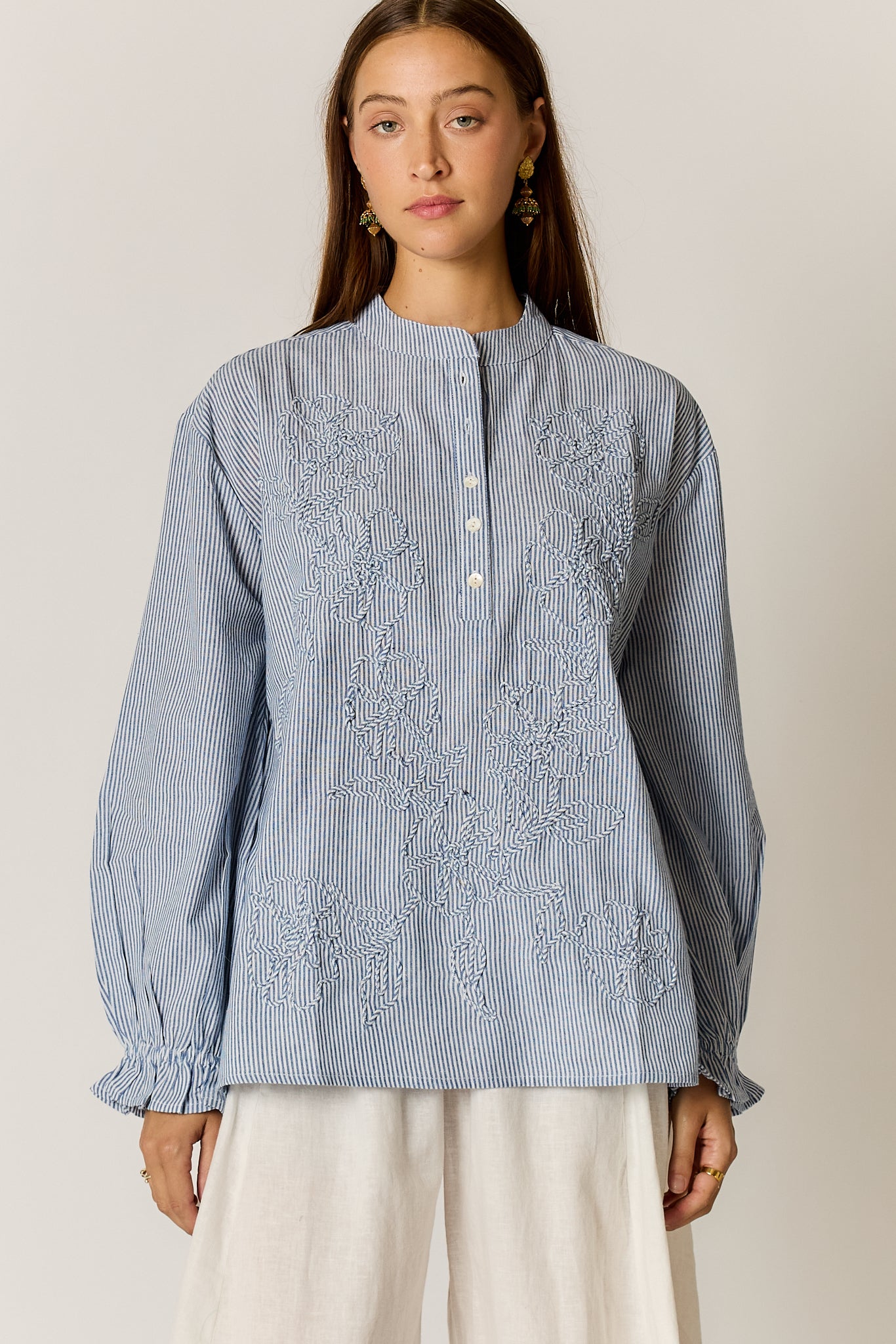 Rubyyaya Cornelli Shirt Stripe Blue