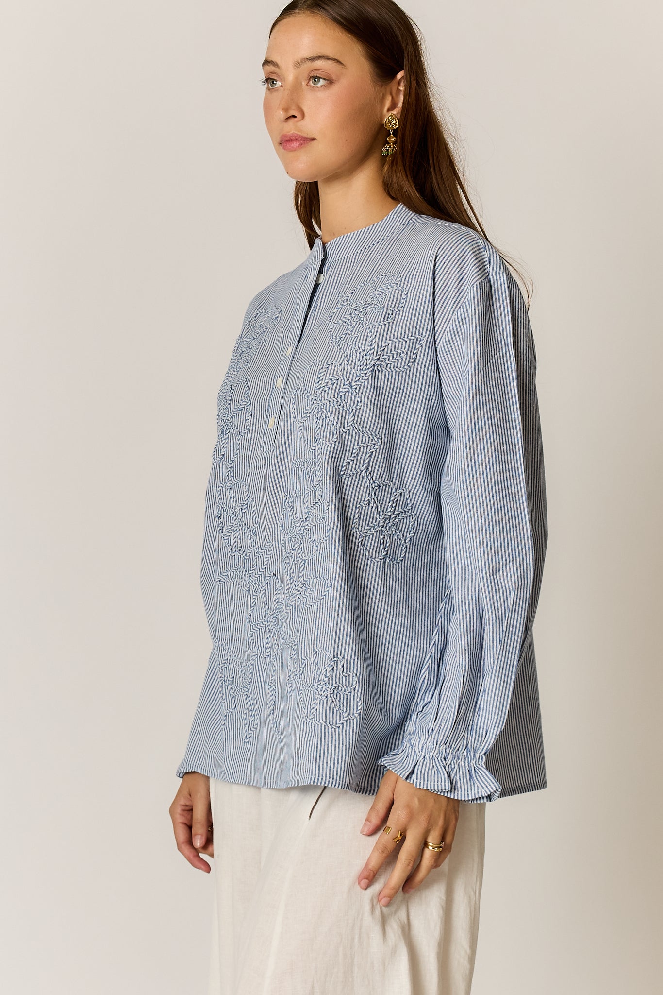 Rubyyaya Cornelli Shirt Stripe Blue