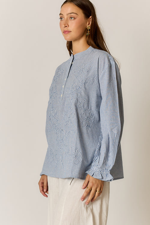 Rubyyaya Cornelli Shirt Stripe Blue
