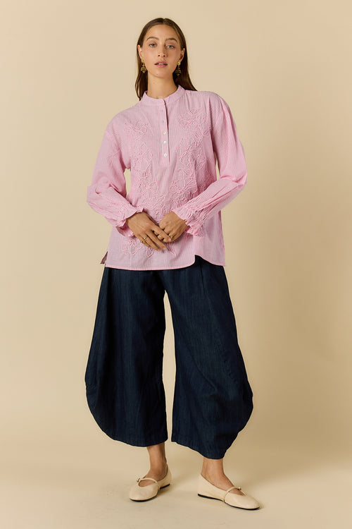 Rubyyaya Cornelli Shirt Pink Stripe