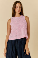 Rubyyaya Cornelli Stripe Top Pink Stripe