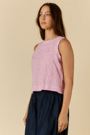 Rubyyaya Cornelli Stripe Top Pink Stripe