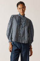 Rubyyaya Countryside Frill Top Navy