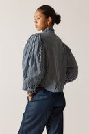 Rubyyaya Countryside Frill Top Navy
