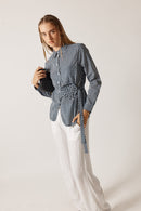 Rubyyaya Countryside Rose Top Navy