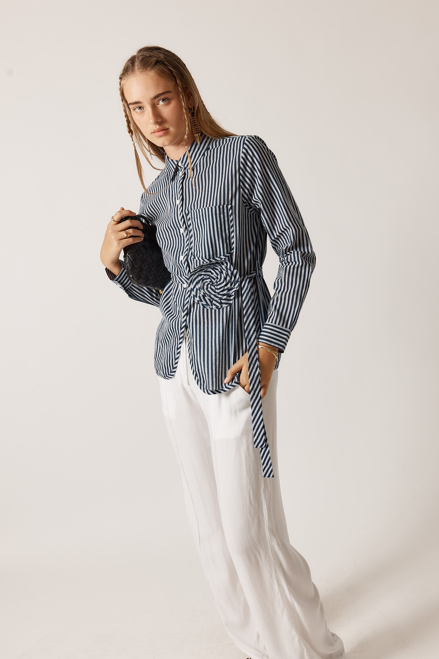 Rubyyaya Countryside Rose Top Navy