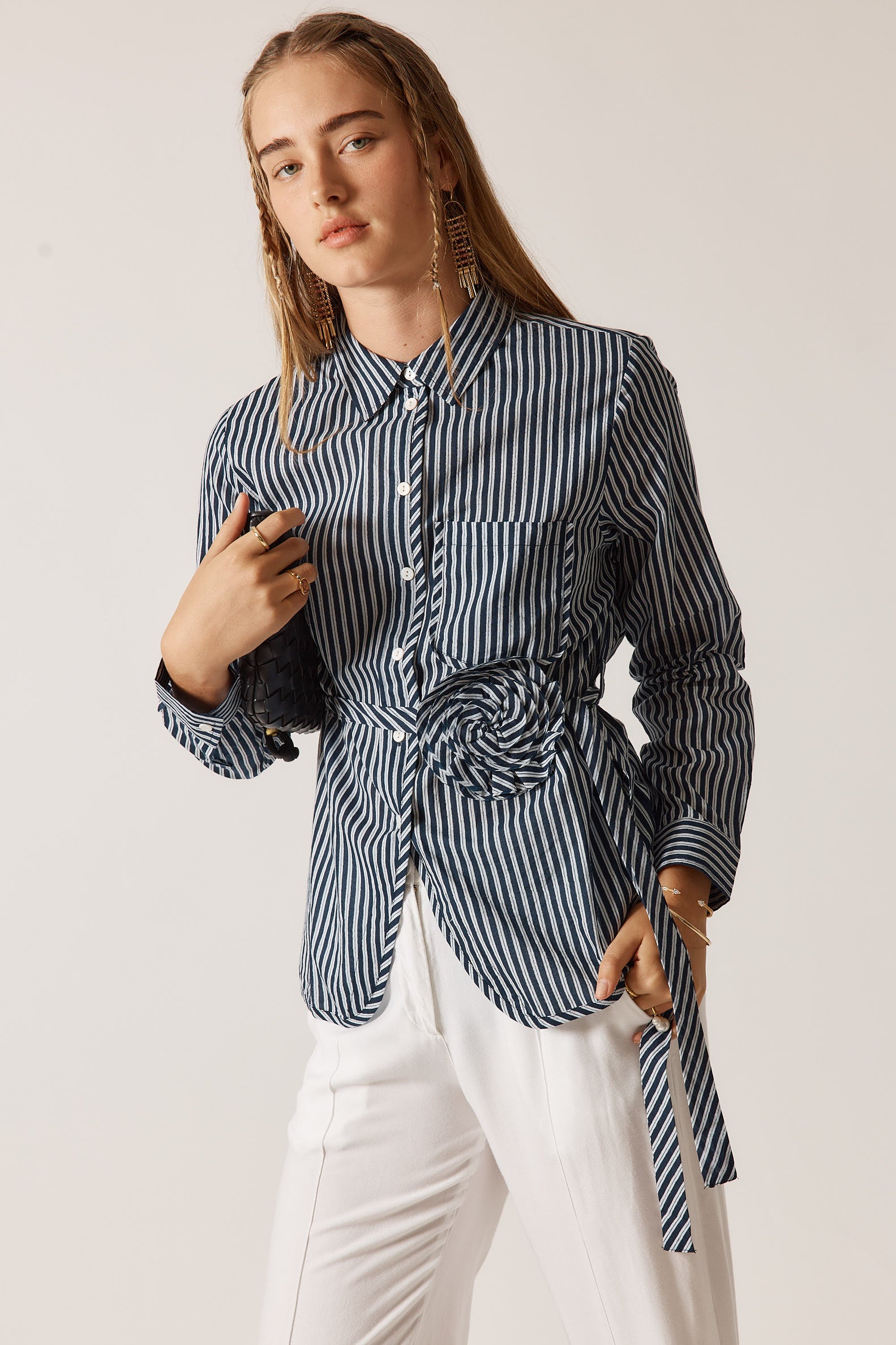 Rubyyaya Countryside Rose Top Navy