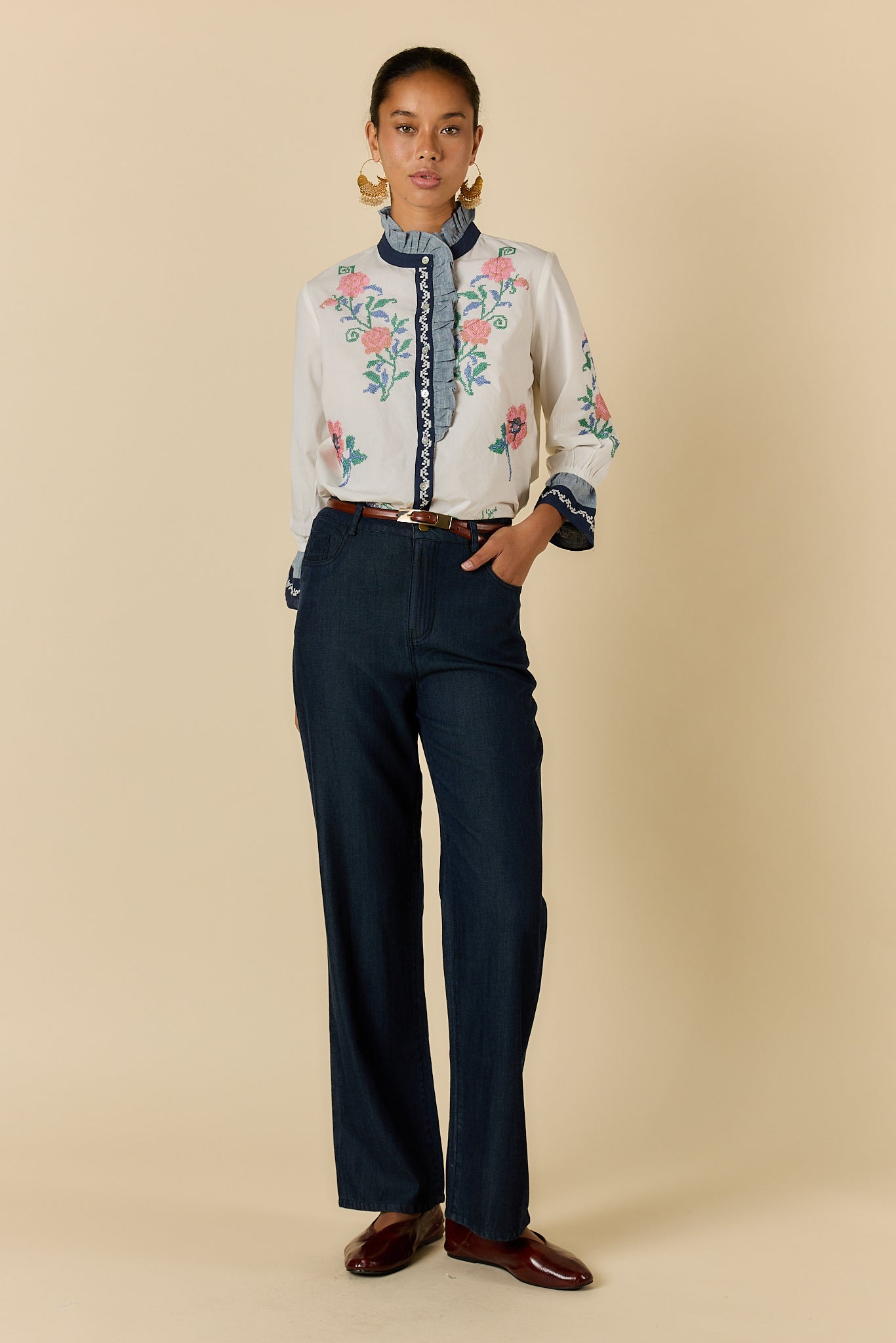 Rubyyaya Lara Frill Top Cream