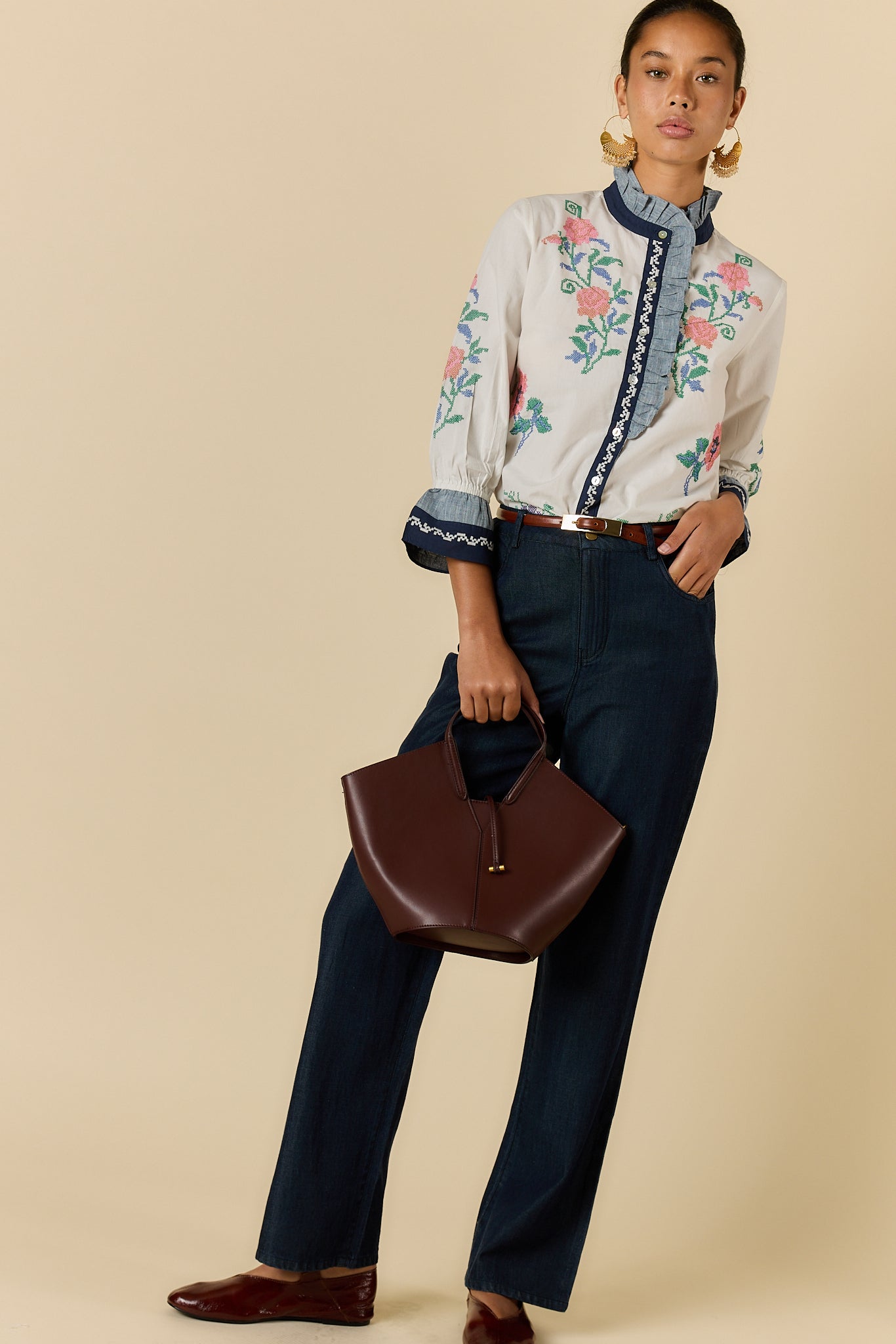 Rubyyaya Lara Frill Top Cream