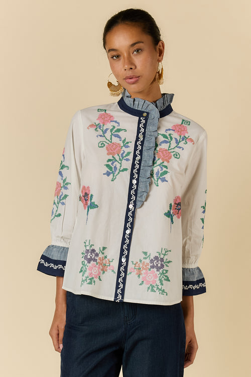 Rubyyaya Lara Frill Top Cream