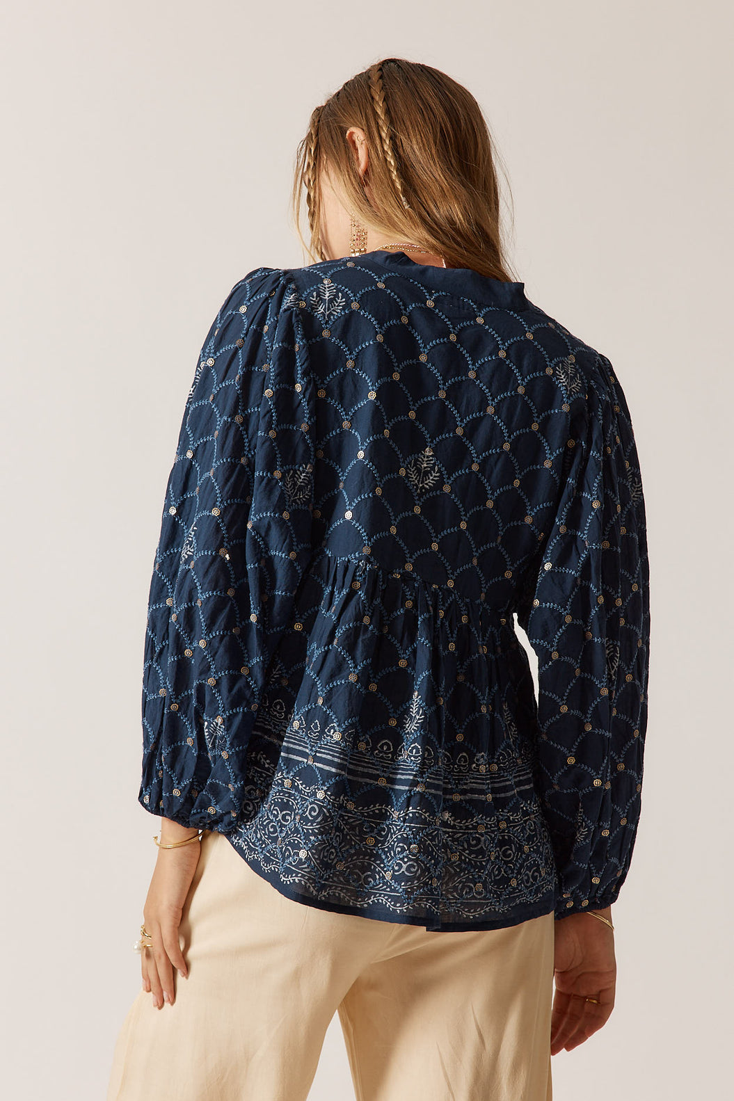 Rubyyaya Locket of Love Top Navy
