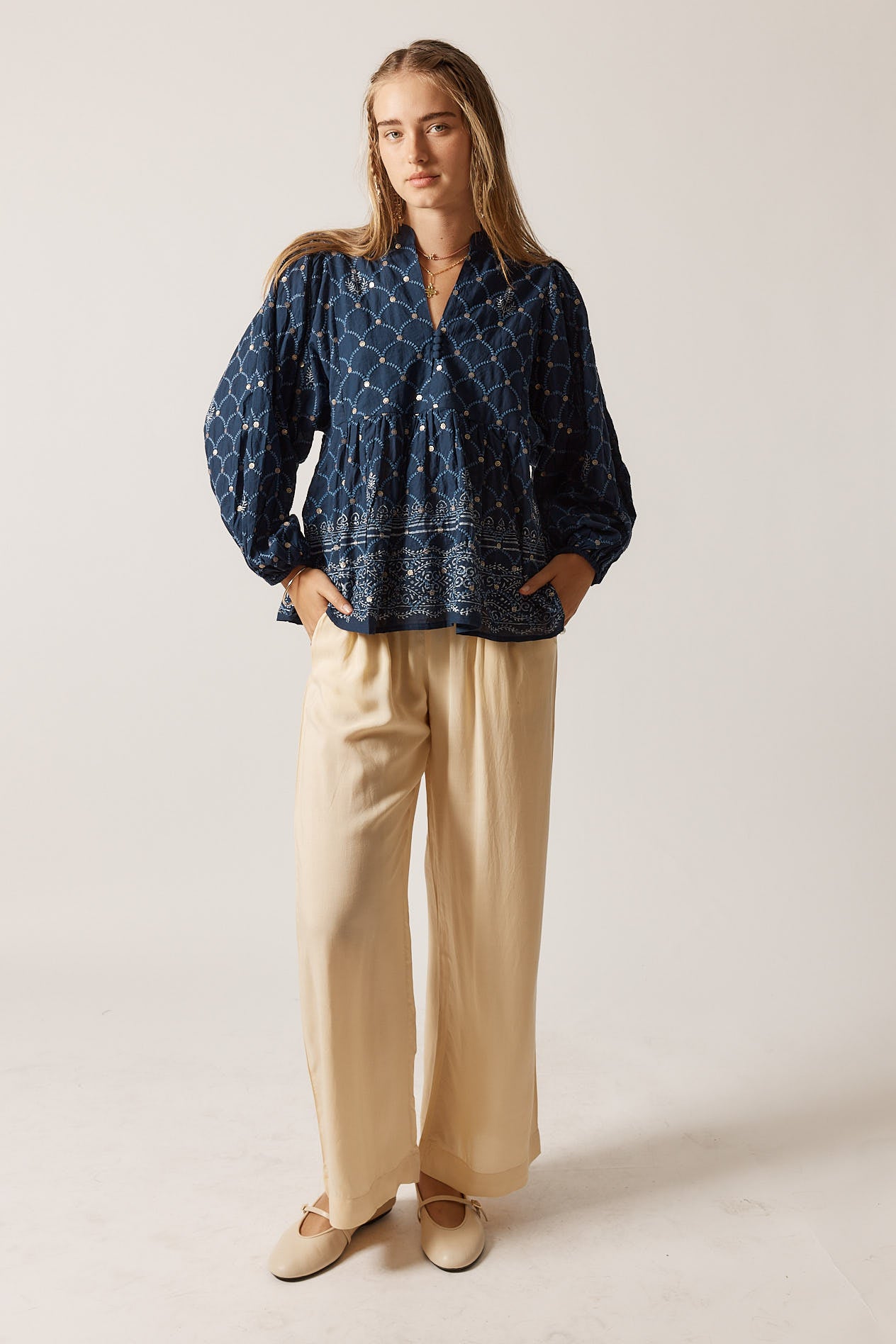 Rubyyaya Locket of Love Top Navy