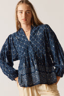 Rubyyaya Locket of Love Top Navy
