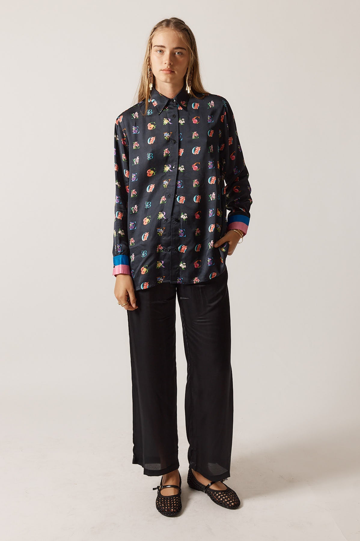 Rubyyaya Love Bloom Shirt Black