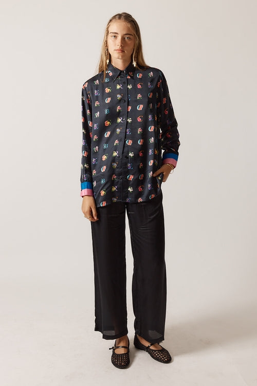 Rubyyaya Love Bloom Shirt Black