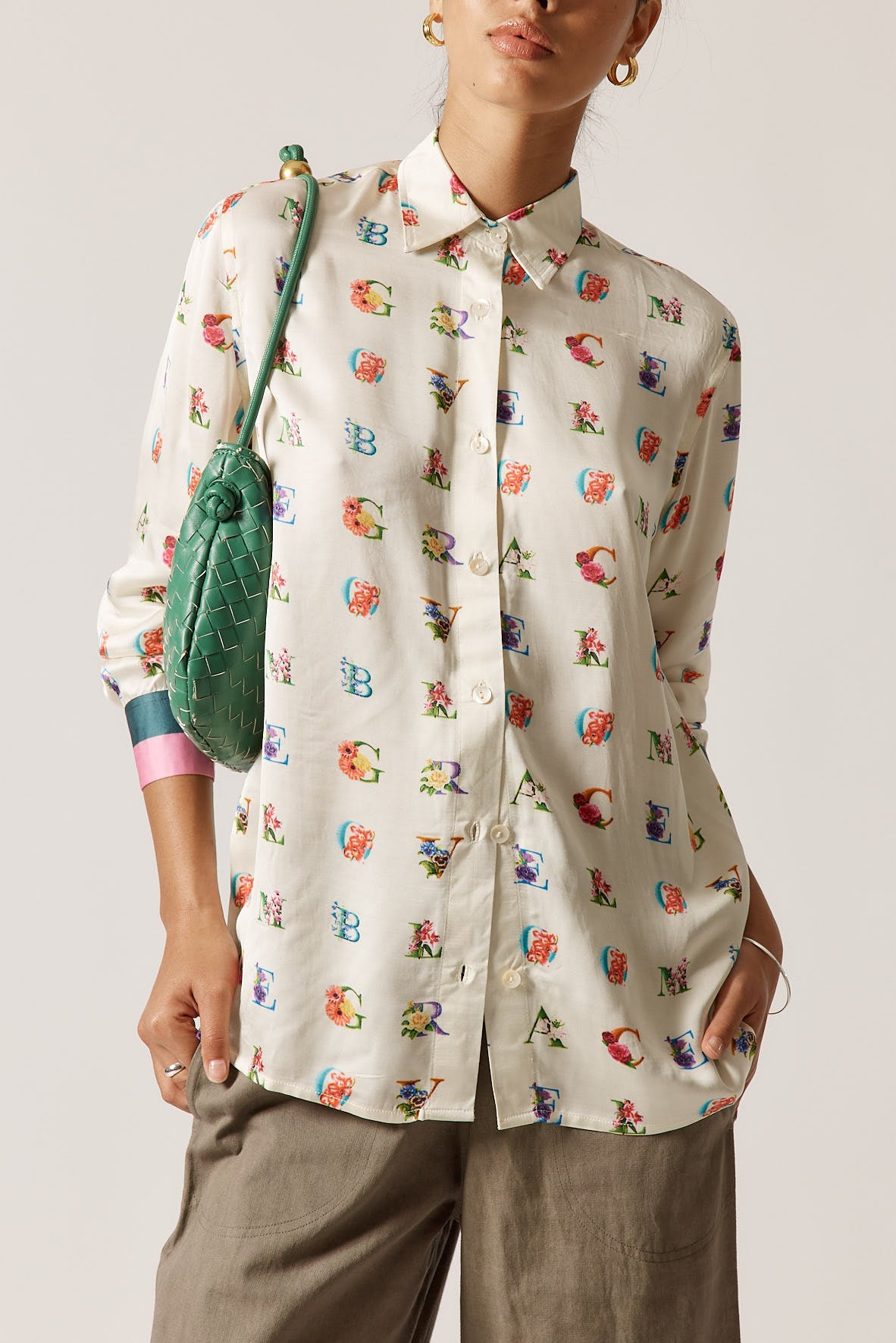 Rubyyaya Love Bloom Shirt Cream