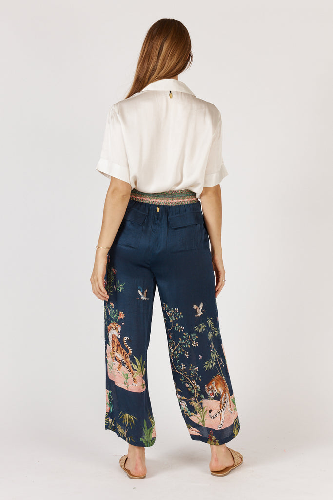 Ruby Yaya Machali Pant back view highlighting full-length wide leg and comfortable elastic waistband