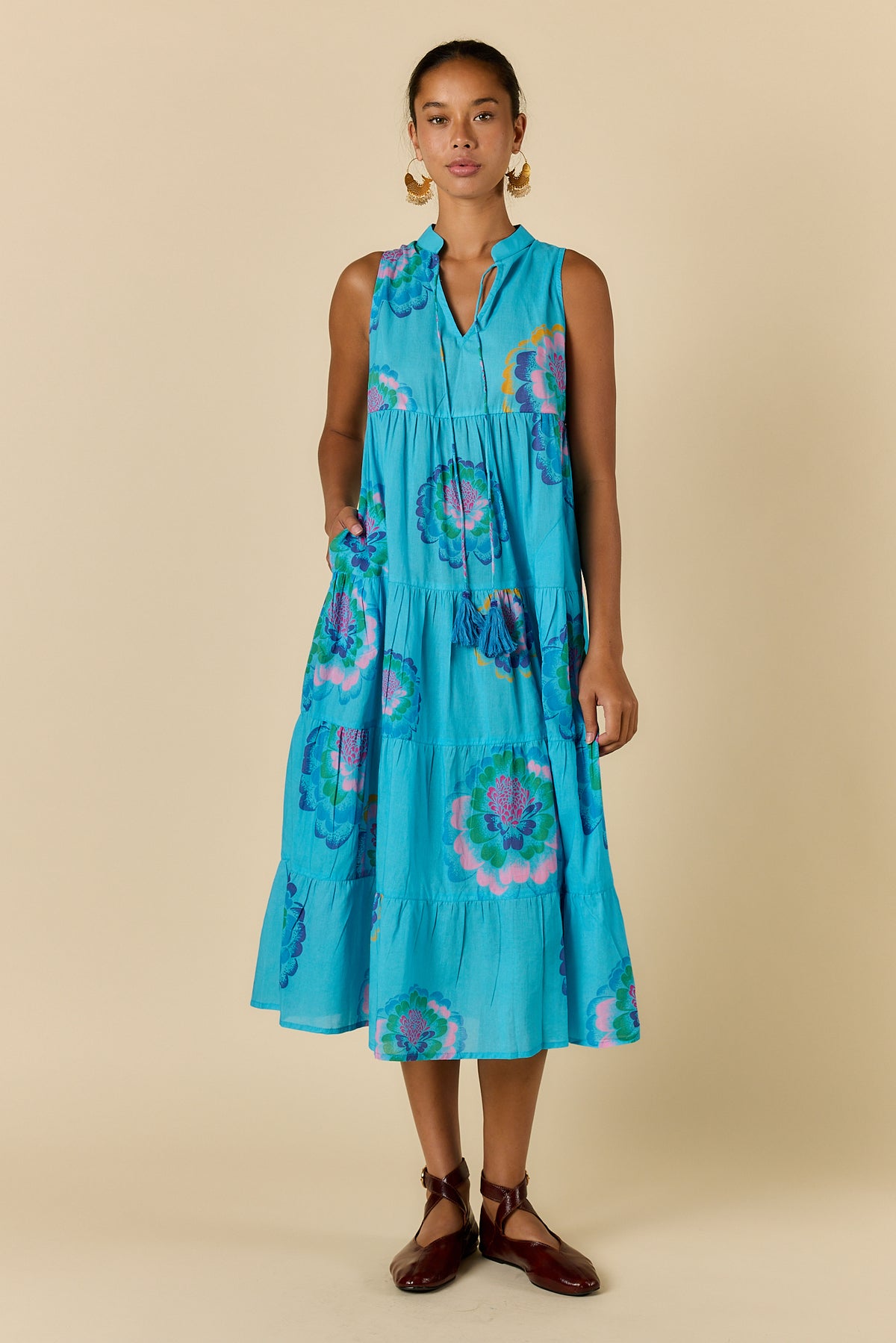 Rubyyaya Neon Fleur Maxi Blue
