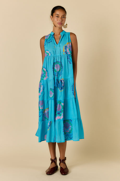 Rubyyaya Neon Fleur Maxi Blue