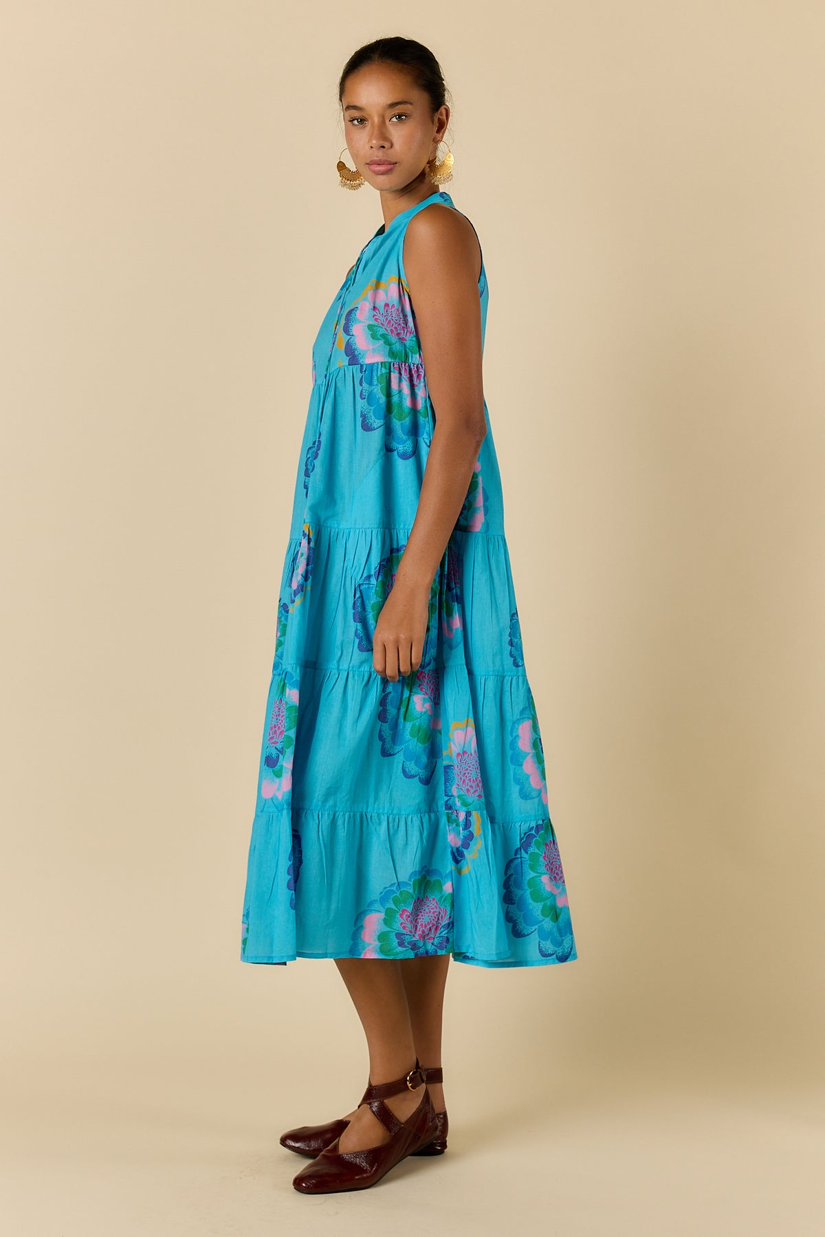 Rubyyaya Neon Fleur Maxi Blue