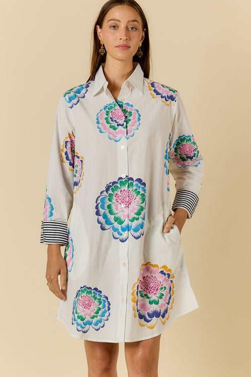 Rubyyaya Neon Fleur Shirtmaker White