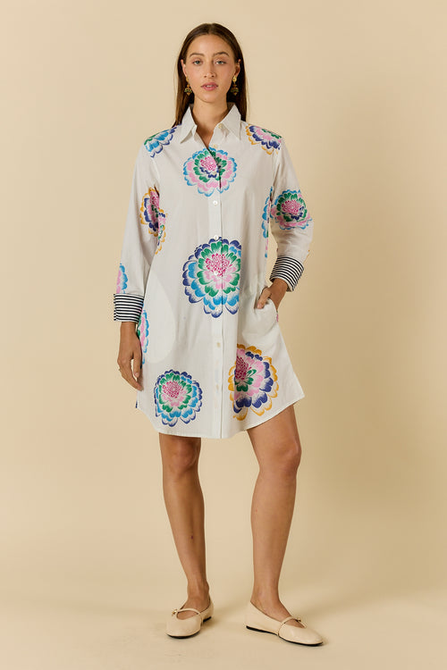Rubyyaya Neon Fleur Shirtmaker White