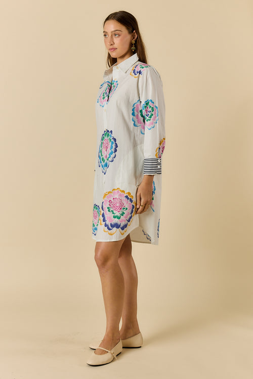Rubyyaya Neon Fleur Shirtmaker White