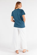 Rubyyaya Plain Collar T-Shirt Navy