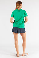Rubyyaya Plain Collar T-Shirt Emerald