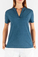 Rubyyaya Plain Collar T-Shirt Navy