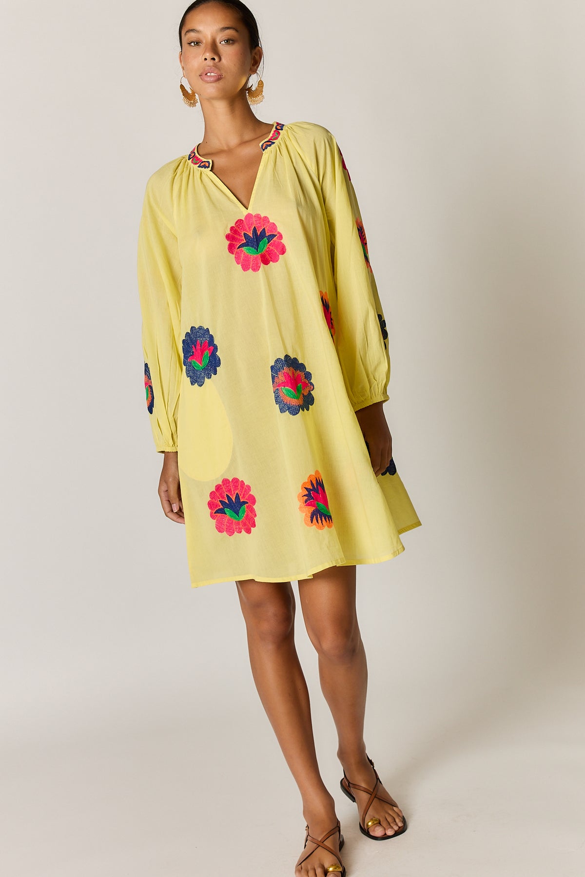 Rubyyaya Posey Tunic Dress Lemon