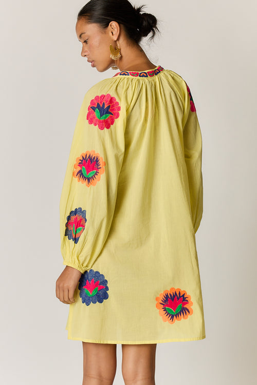Rubyyaya Posey Tunic Dress Lemon