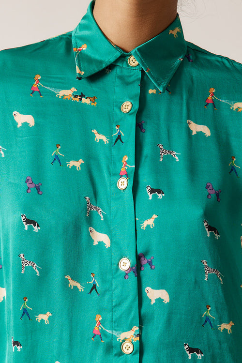 Rubyyaya Puppy Love Shirt Emerald