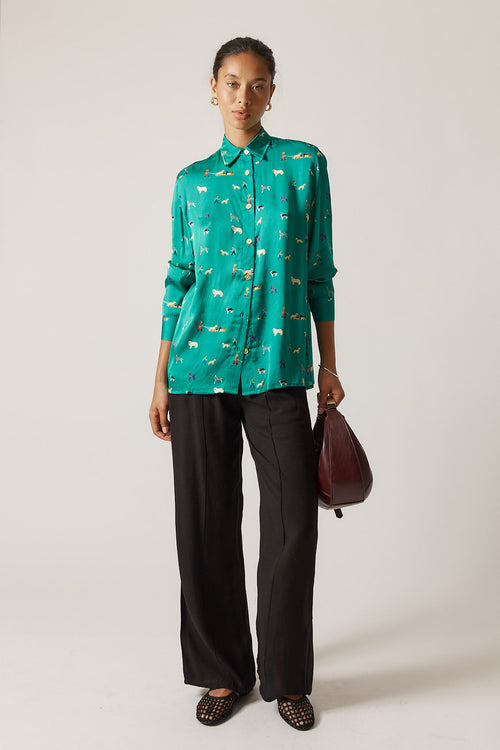 Rubyyaya Puppy Love Shirt Emerald
