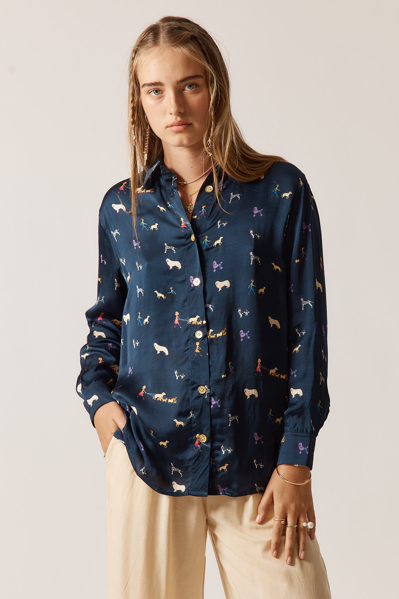 Rubyyaya Puppy Love Shirt Navy