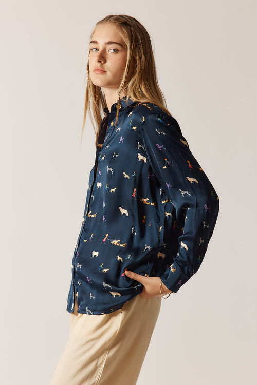 Rubyyaya Puppy Love Shirt Navy