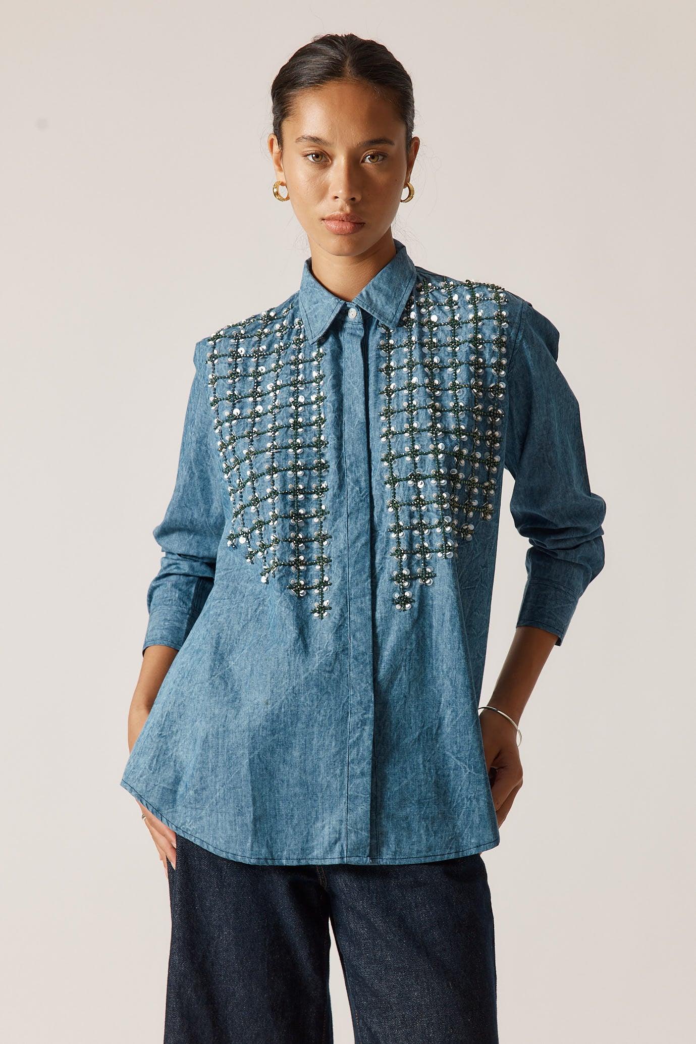 Rubyyaya Puttin On The Ritz Shirt Denim