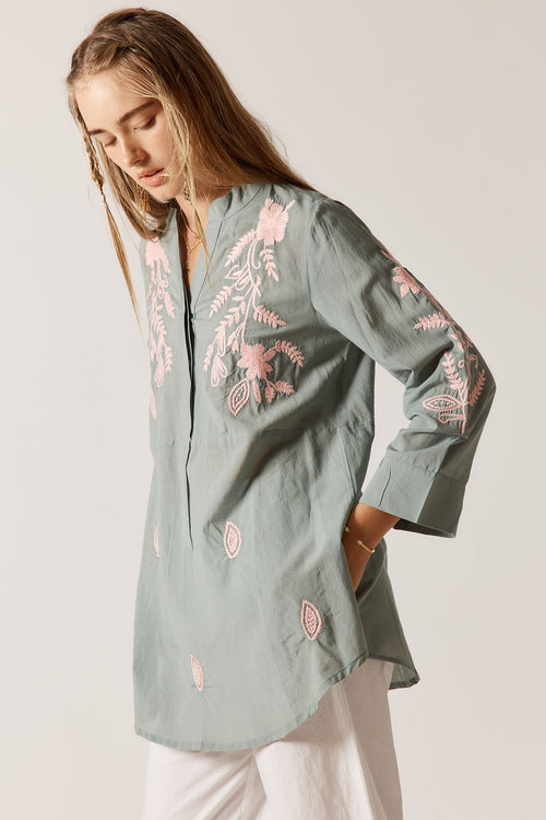 Rubyyaya Rose Garden Shirt Khaki