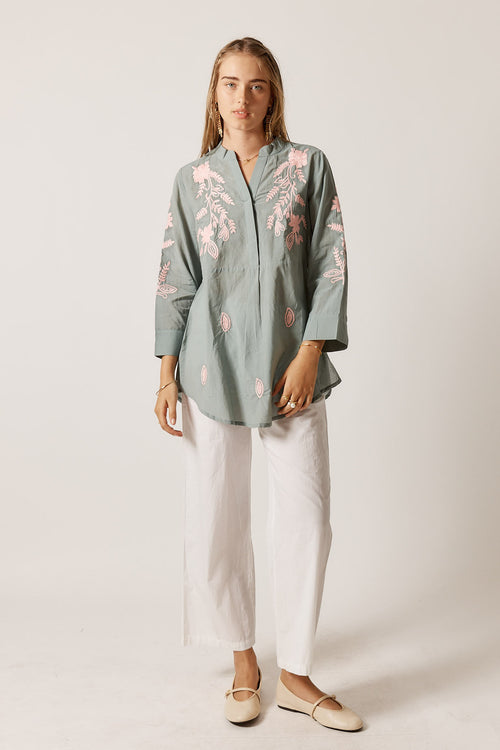 Rubyyaya Rose Garden Shirt Khaki