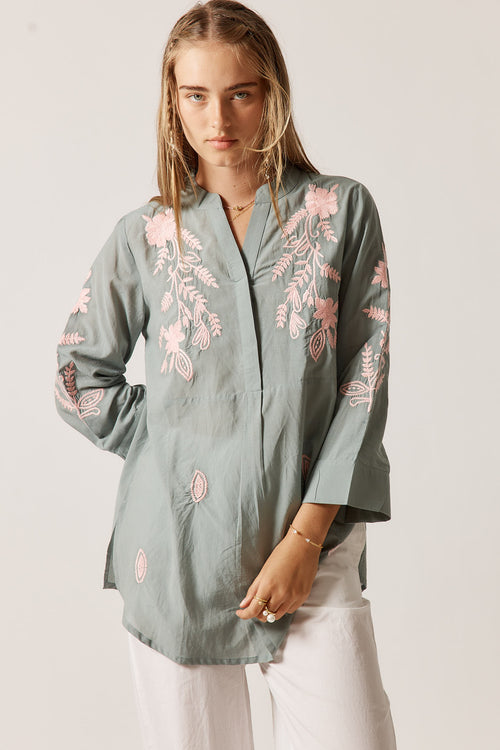 Rubyyaya Rose Garden Shirt Khaki