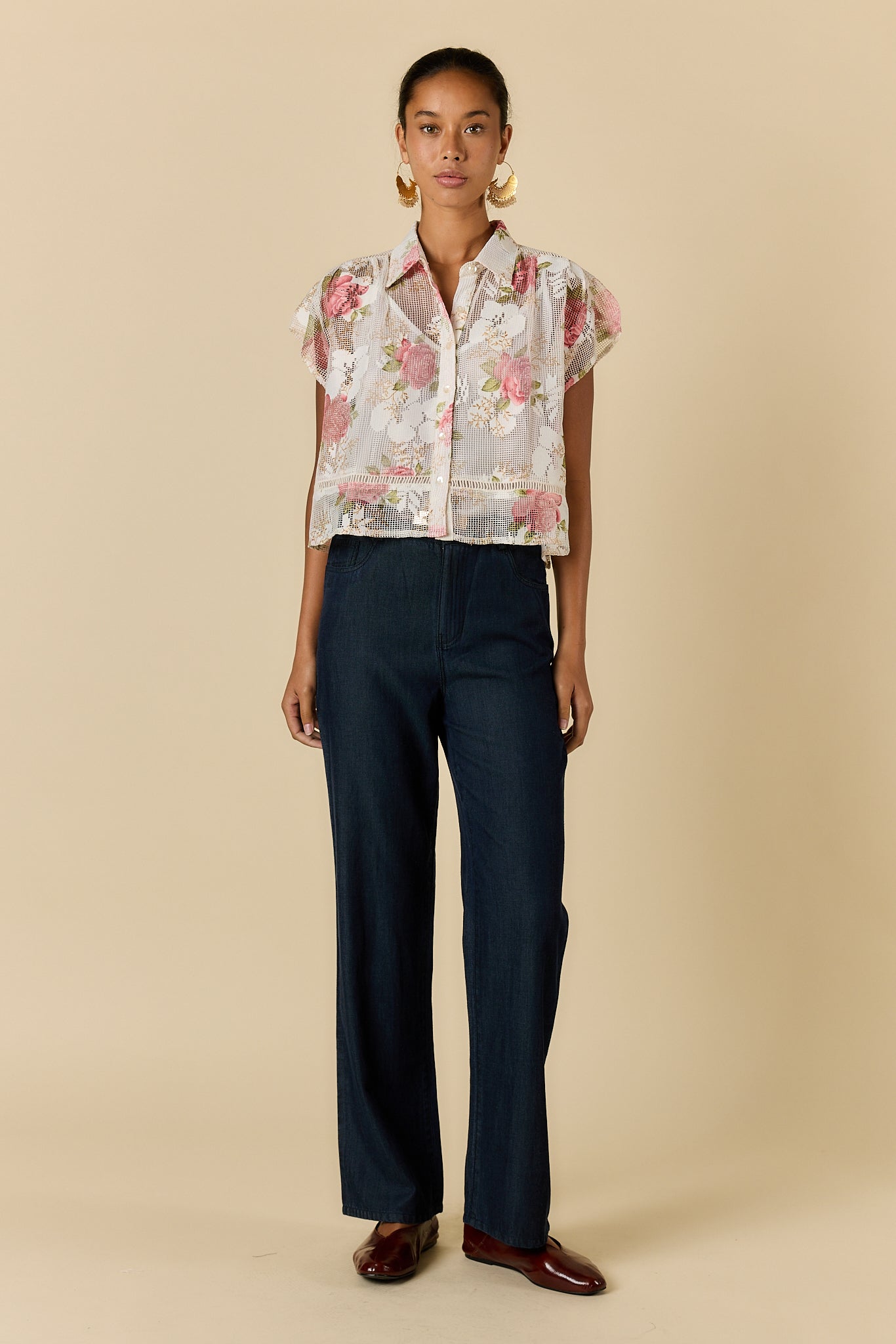 Rubyyaya Rose Shirt White